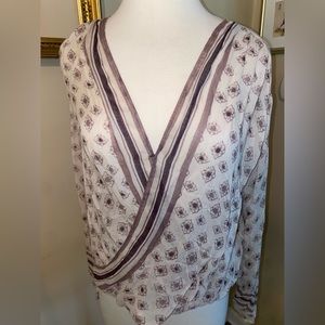 free people | size s/p | lavender purple and beige blouse